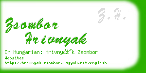 zsombor hrivnyak business card